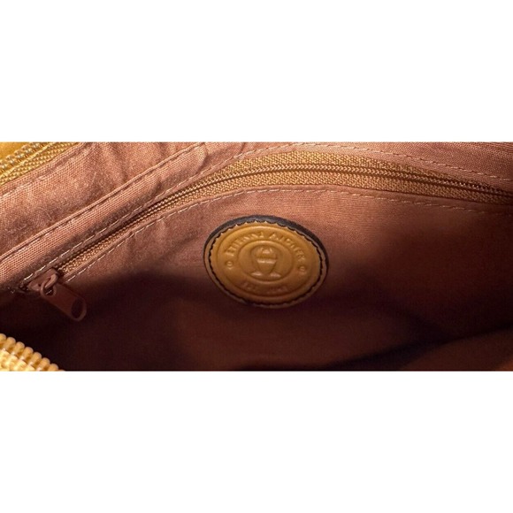 Vtg Y2K Etienne Aigner Signature Logo Small Purse Handbag Yellow Leather Trim - Picture 10 of 10